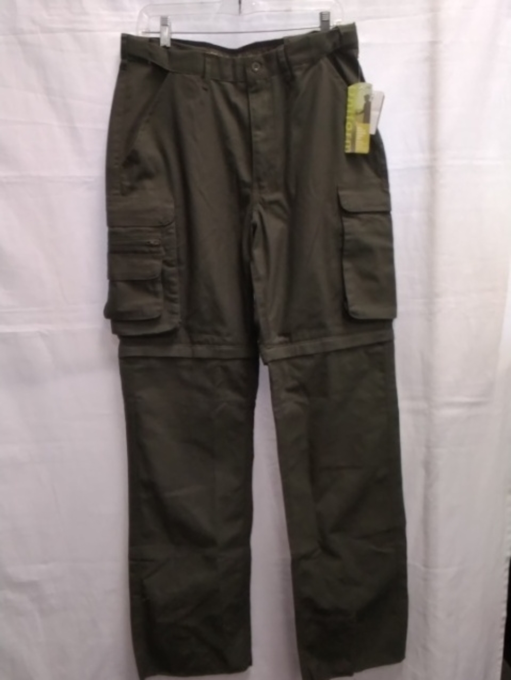 Men's Olive Utility Cargo Pants with Multiple Pockets